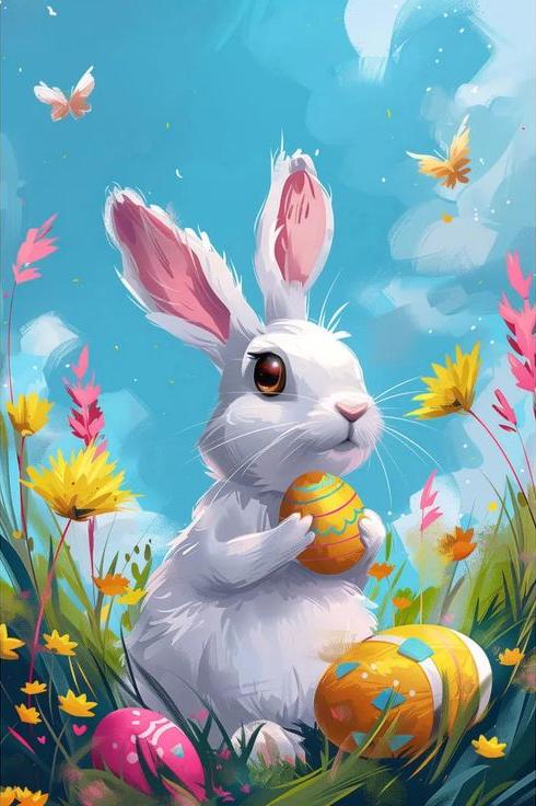 Paint by Numbers Kit Bunny And Easter Eggs