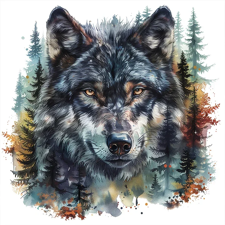 Paint by Numbers Kit Abstract Wolf