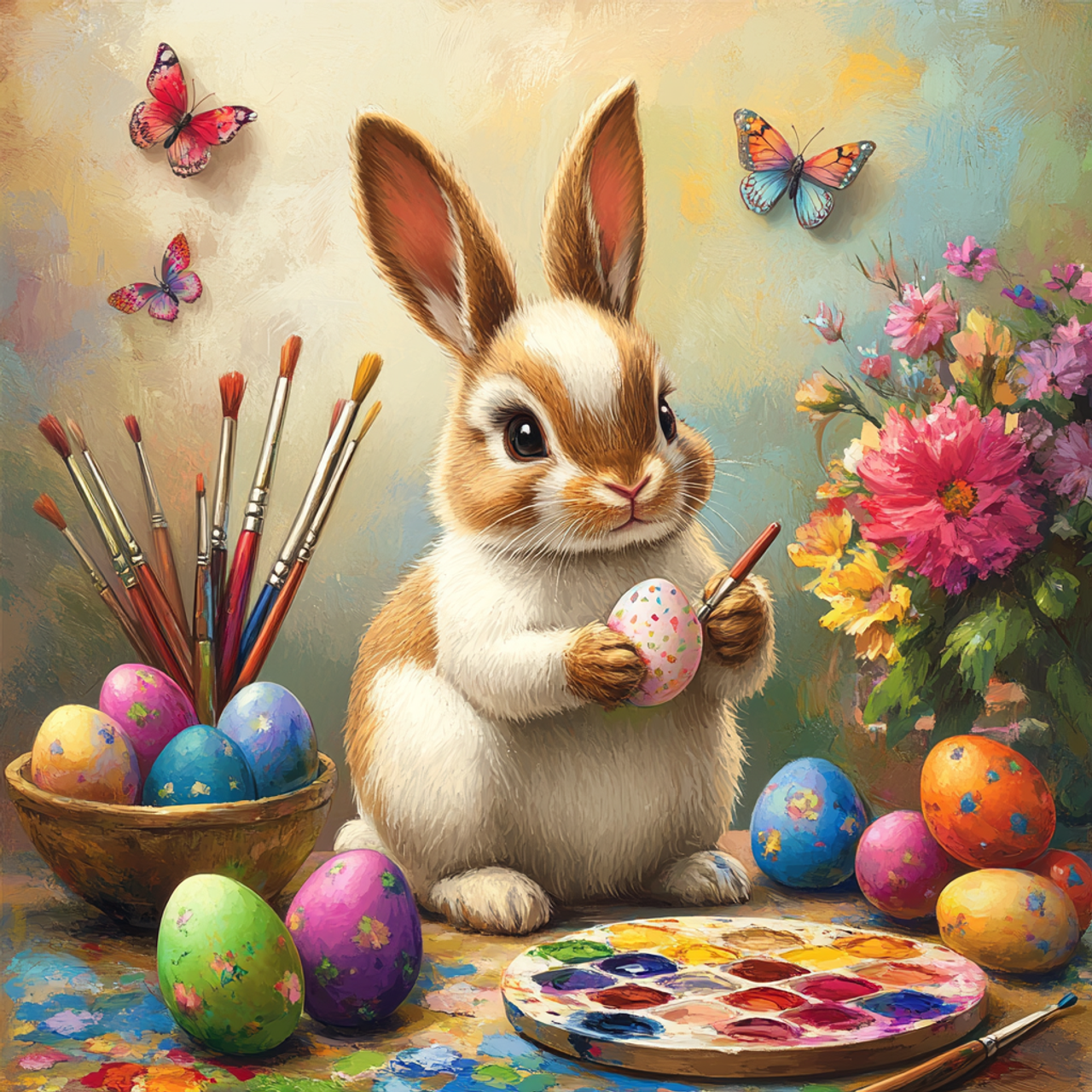 Paint by Numbers Kit Bunny and Easter eggs