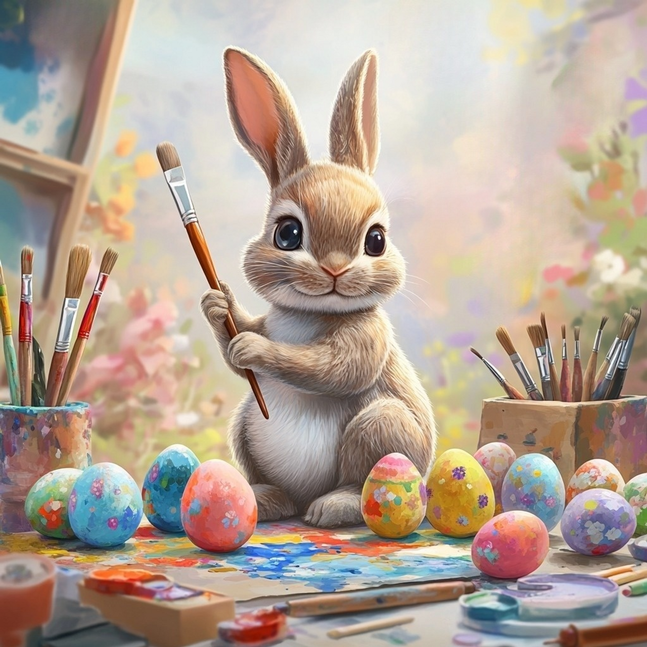 Paint by Numbers Kit Bunny and Easter eggs