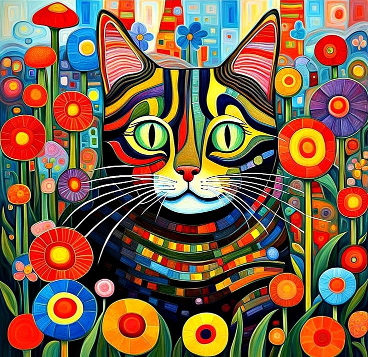 Paint by Numbers Kit Abstract Cat