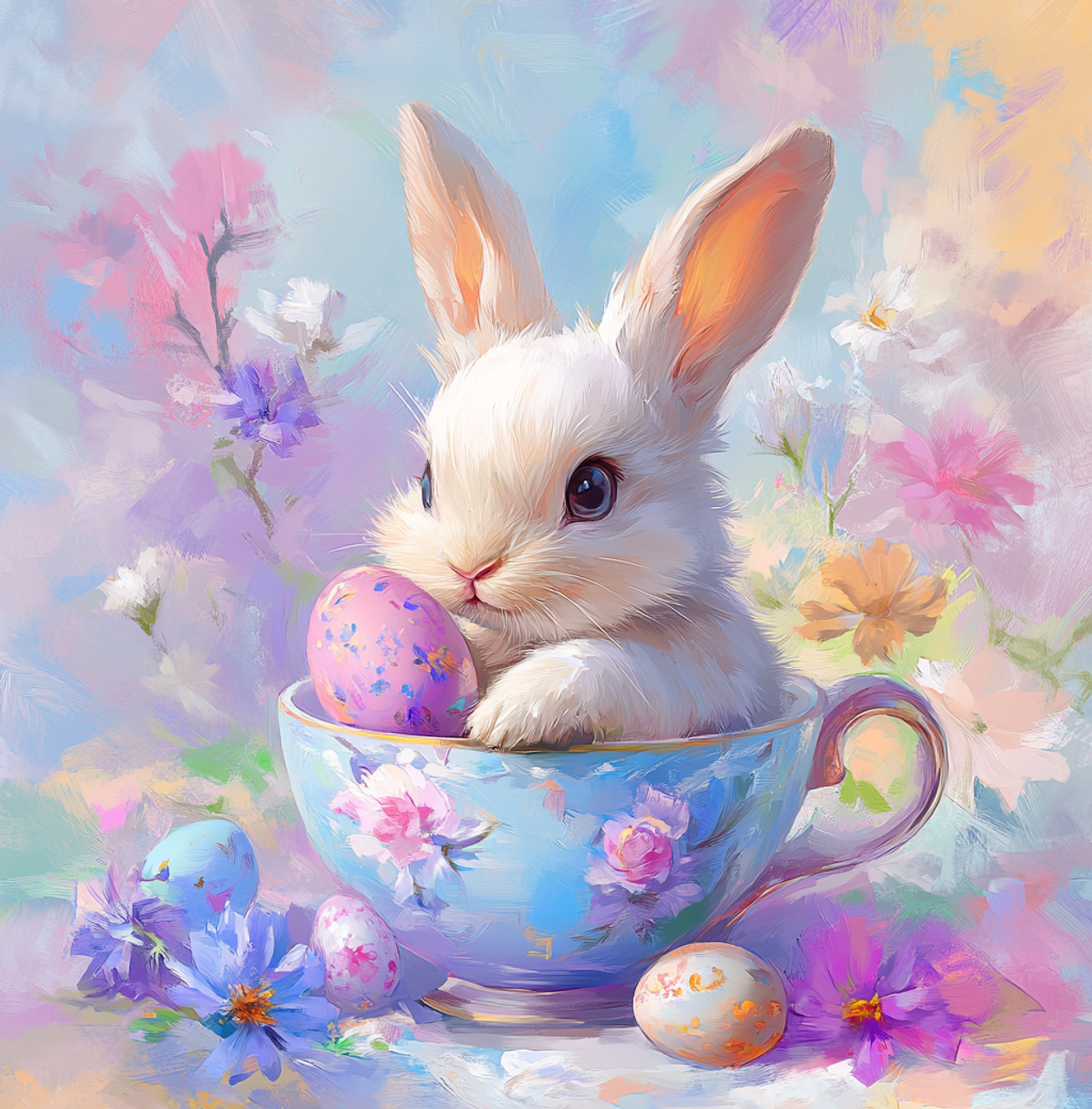 Paint by Numbers Kit Bunny and Easter eggs