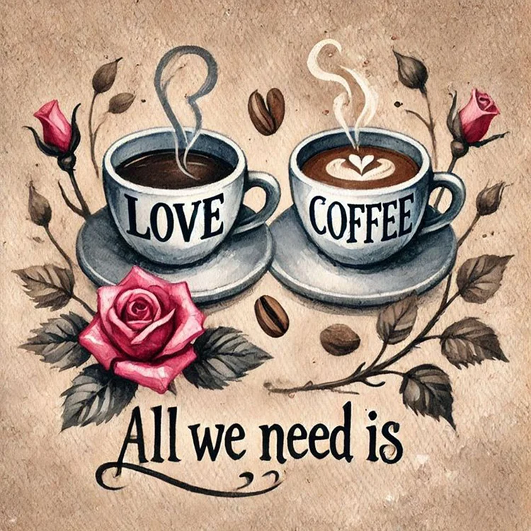 Paint by Numbers Kit Love Coffee