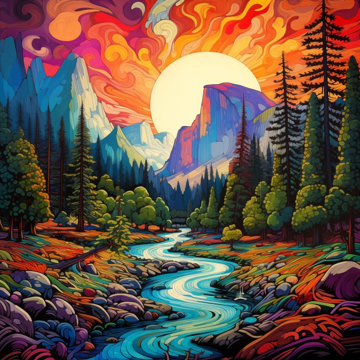 Paint by Numbers Kit Abstract Landscape