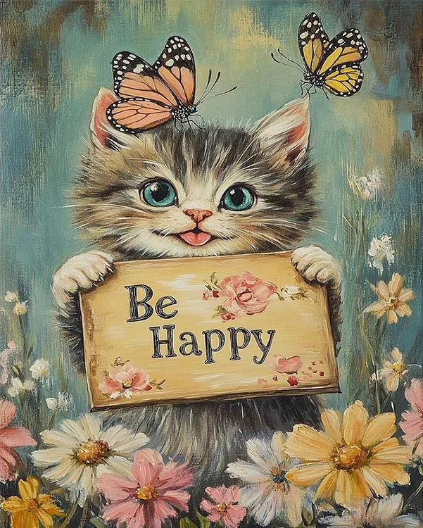 Paint by Numbers Kit Be Happy