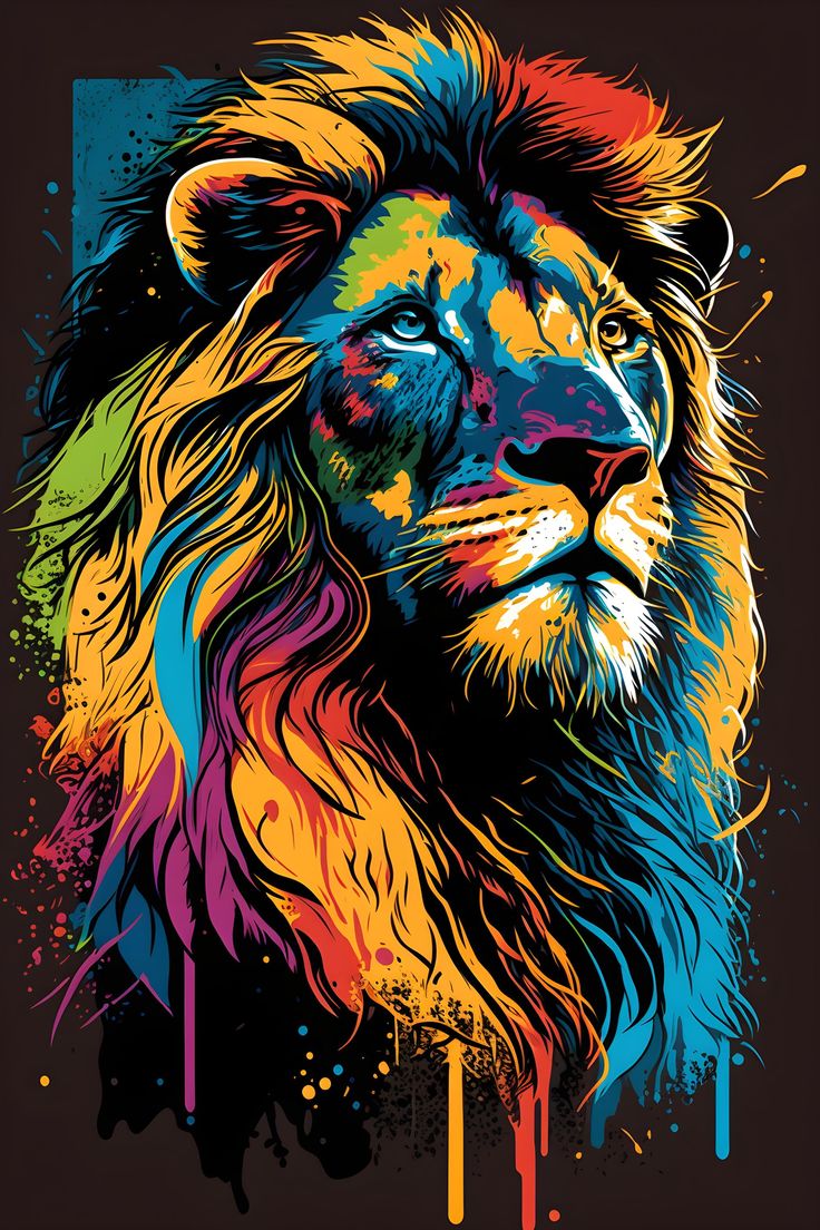 Paint by Numbers Kit Abstract Colorful Lion