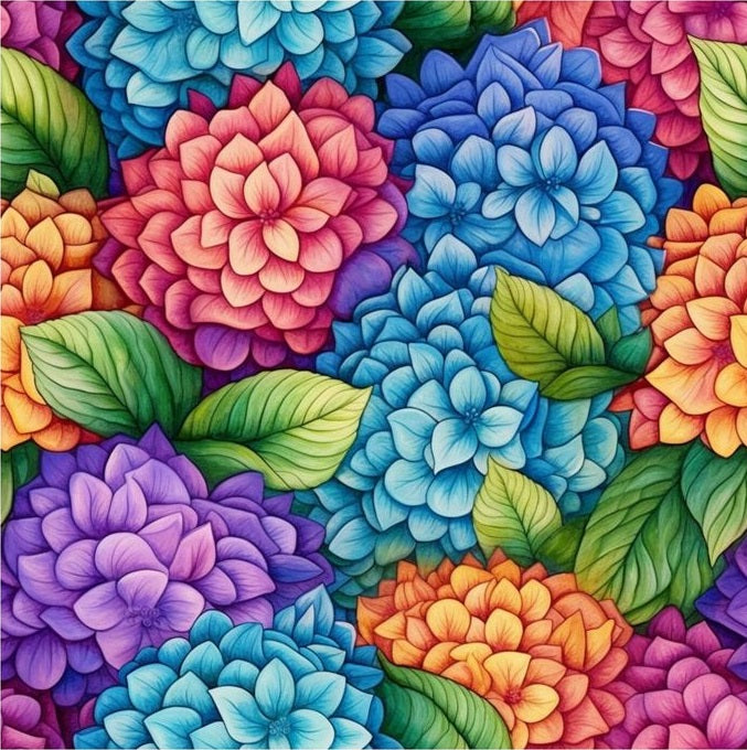 Paint by Numbers Kit Colored Flowers