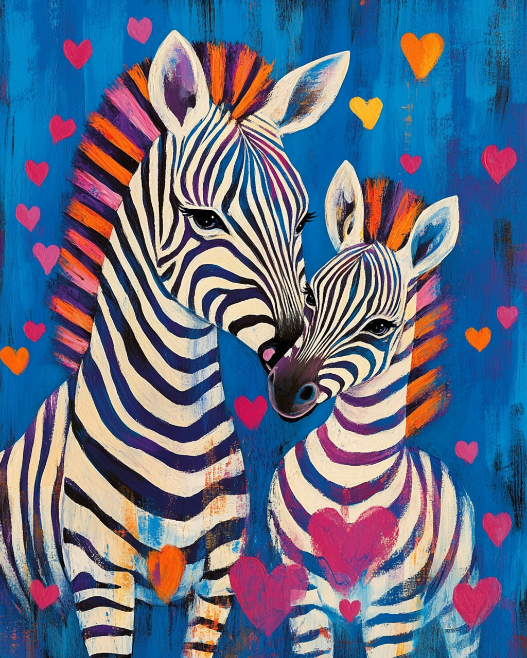 Paint by Numbers Kit Colored Zebra
