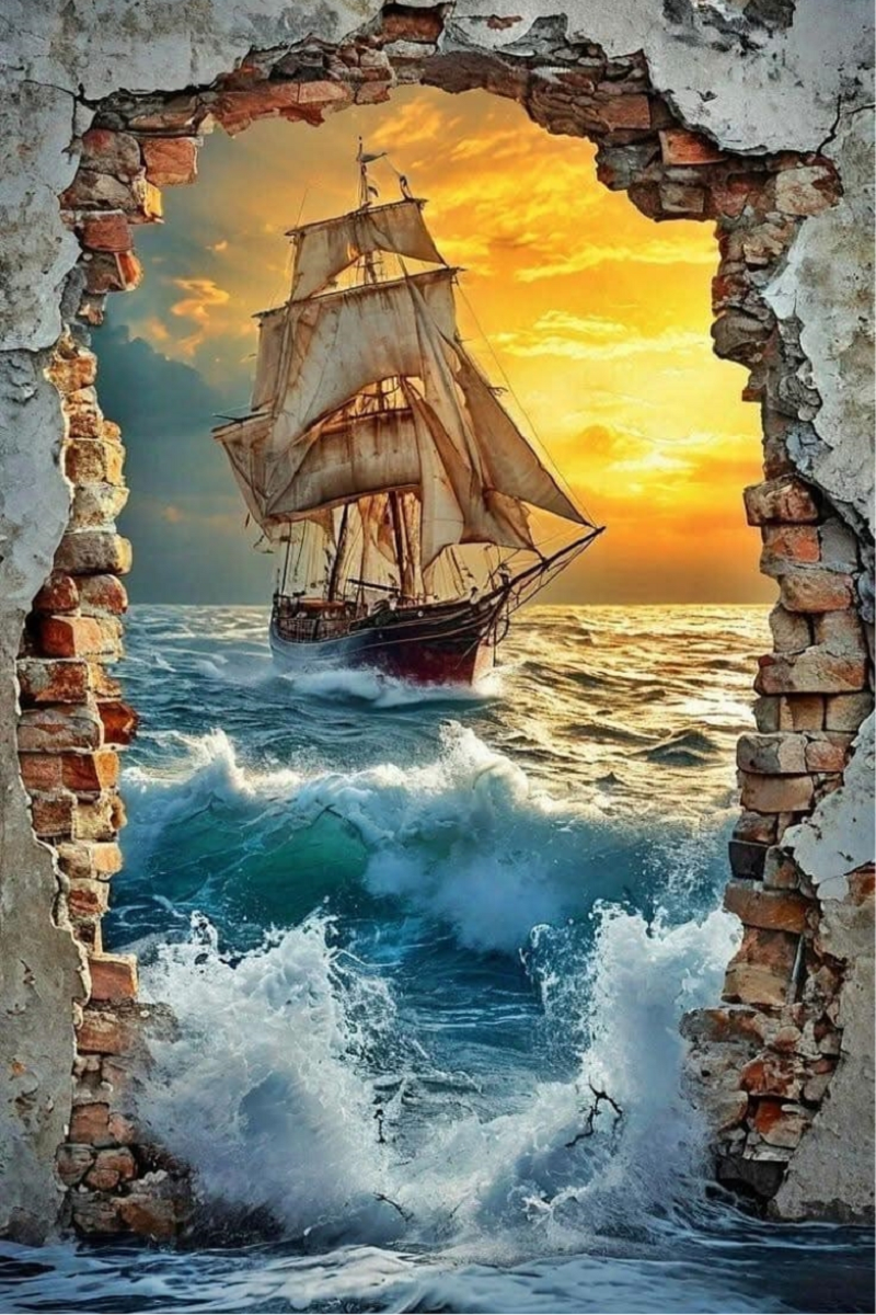 Paint by Numbers Kit Abstract Sailboat