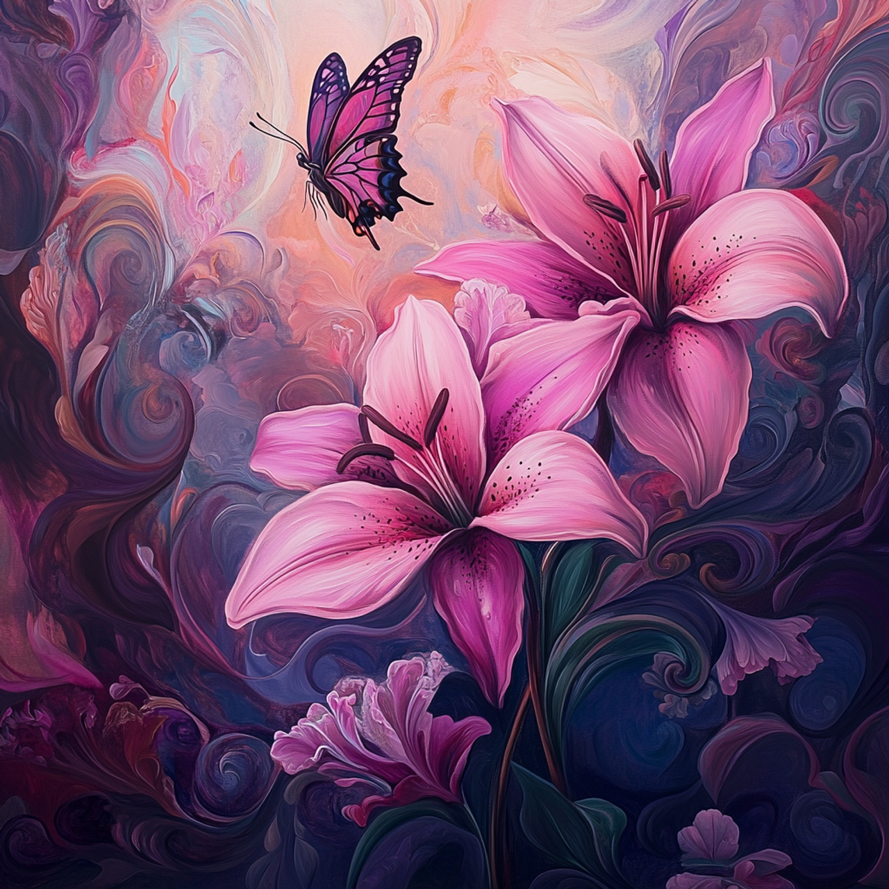 Paint by Numbers Kit Flowers And Butterflies