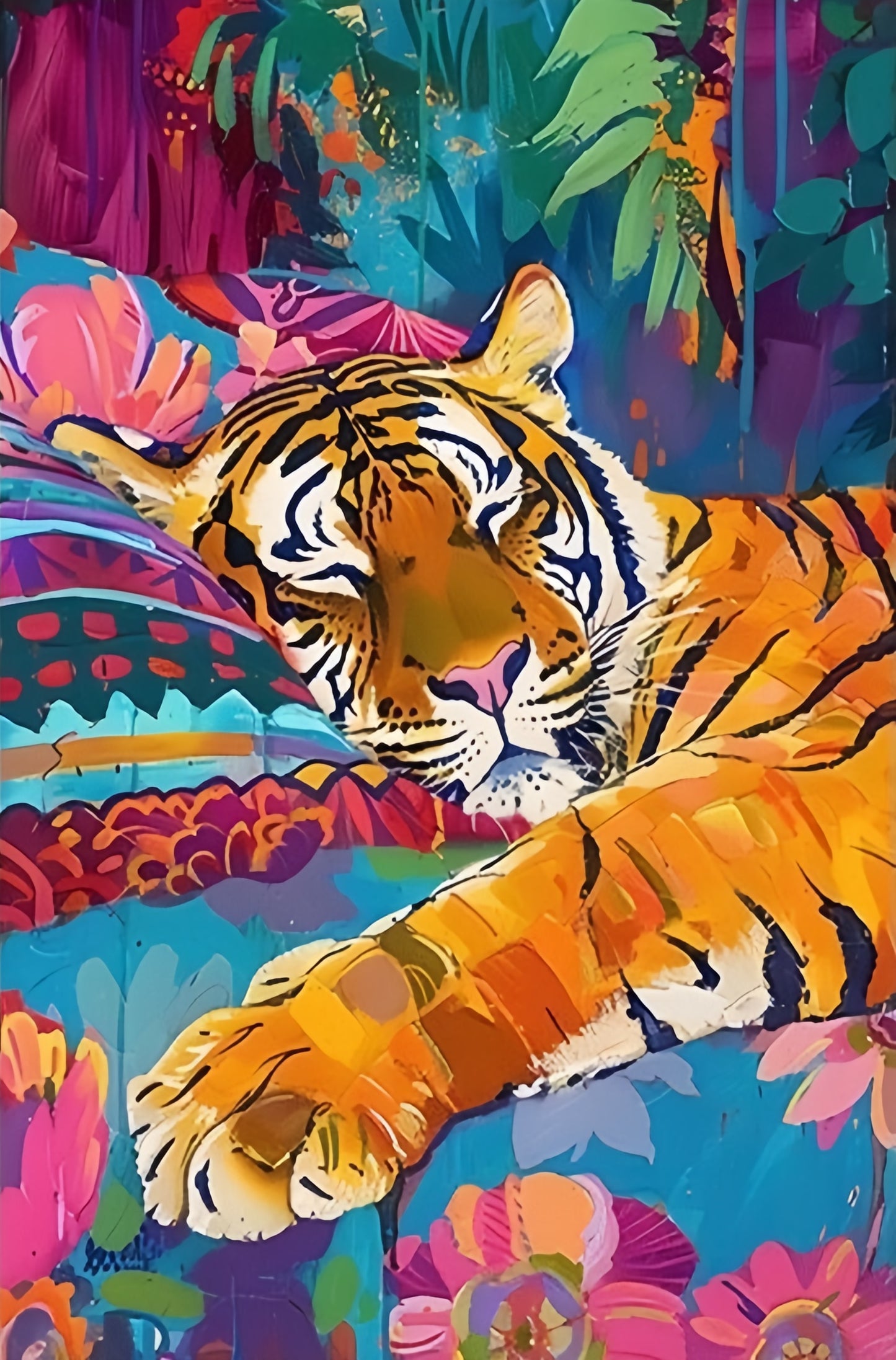 Paint by Numbers Kit Sleeping Tiger