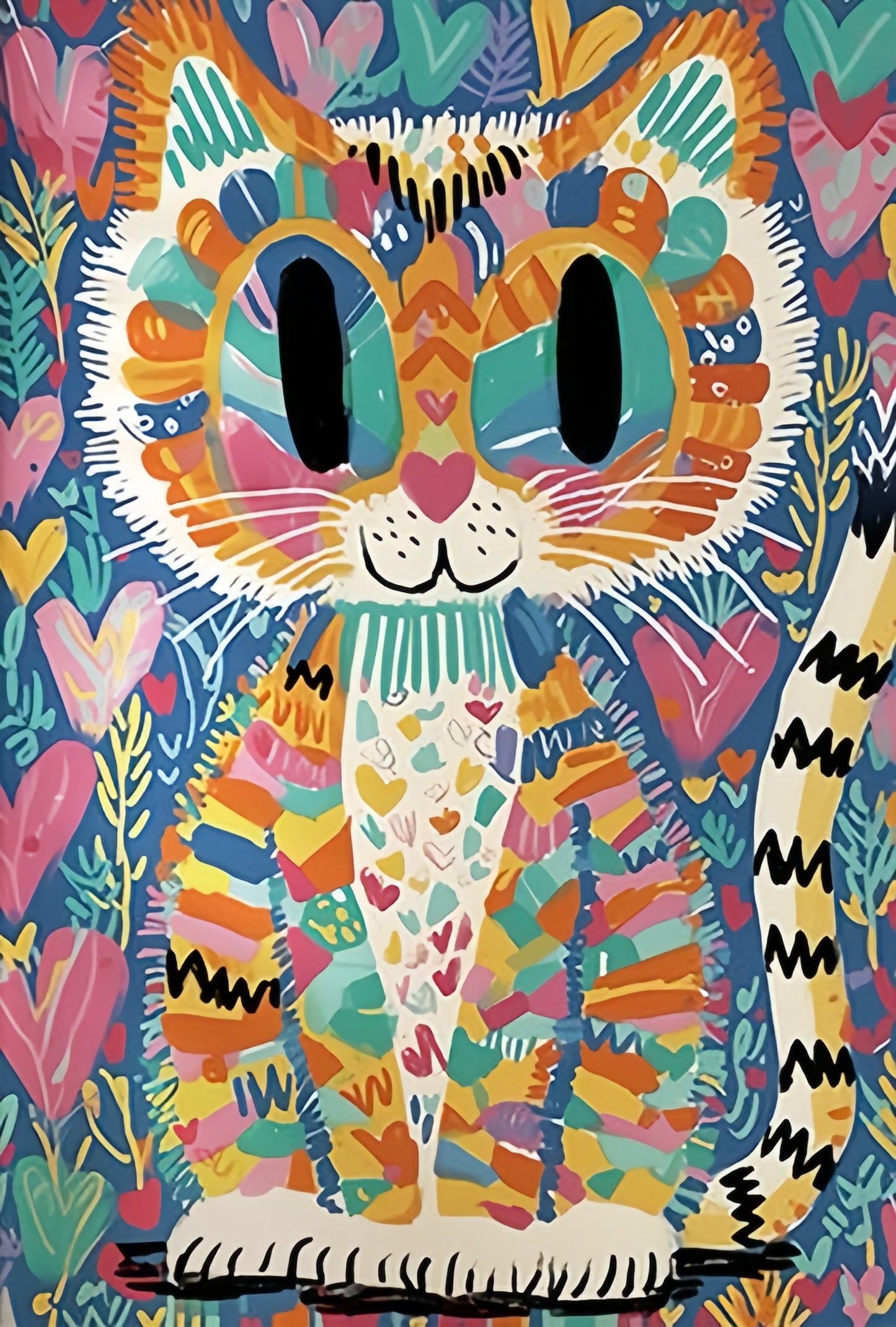 Paint by Numbers Kit Abstract Colorful Cat