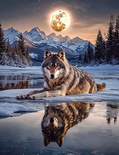 Paint by Numbers Kit Wolf