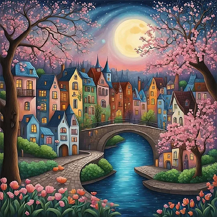 Paint by Numbers Kit Abstract Town