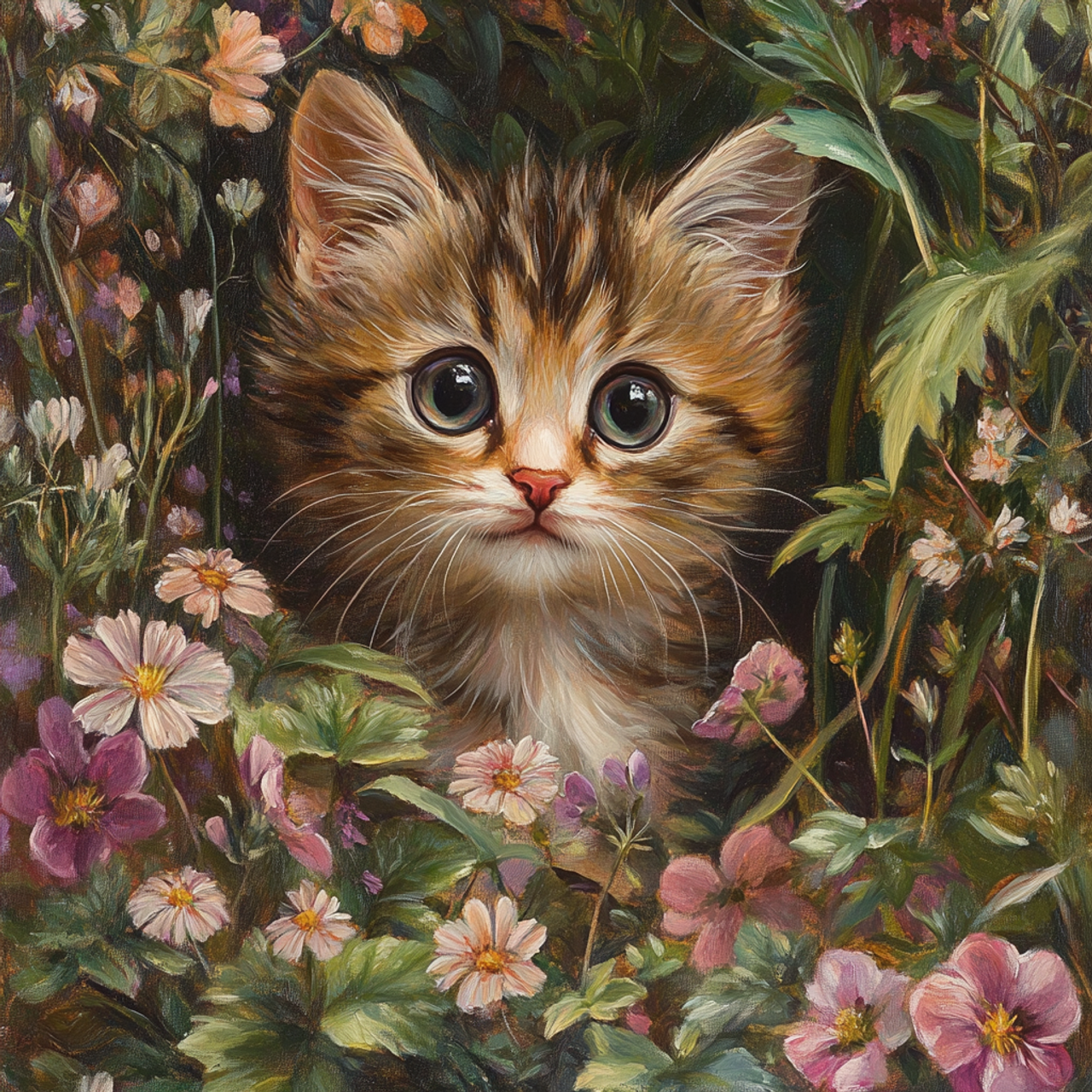 Paint by Numbers Kit Cat In The Flowers