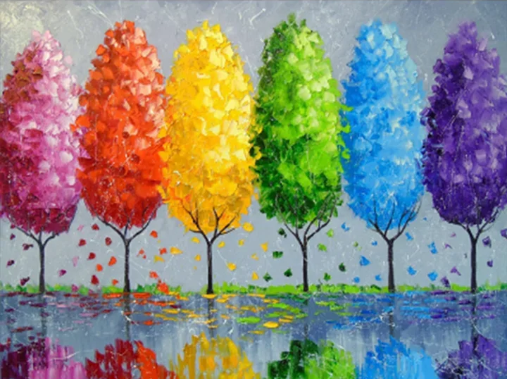 Paint by Numbers Kit Colored Tree