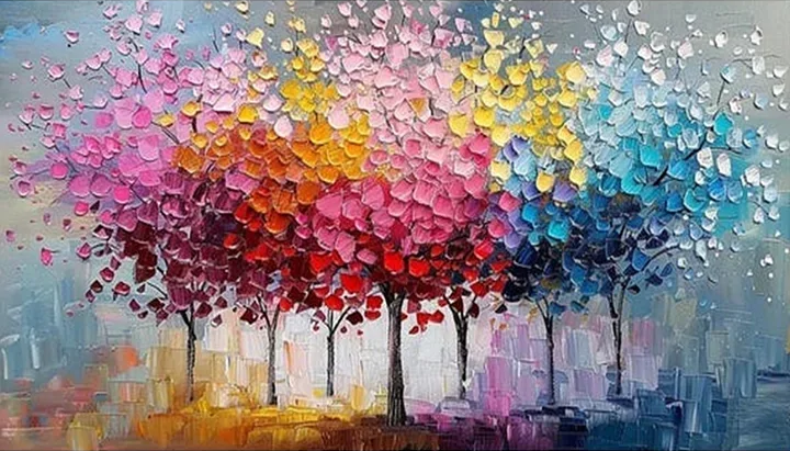 Paint by Numbers Kit Abstract Colorful Tree