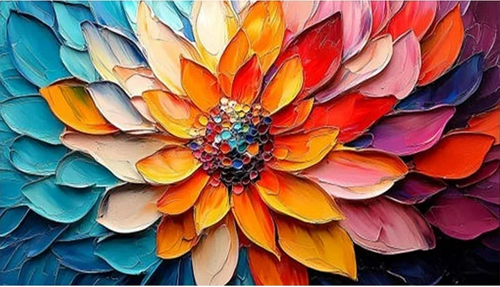 Paint by Numbers Kit Abstract Colored Flowers