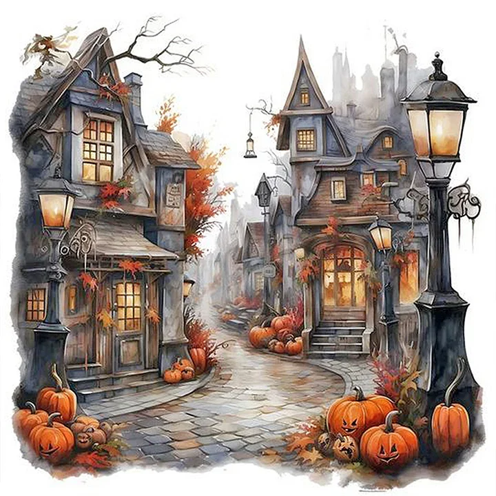 Paint by Numbers Kit Horror Street Scene