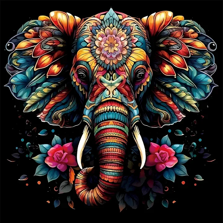 Paint by Numbers Kit Colorful Elephant