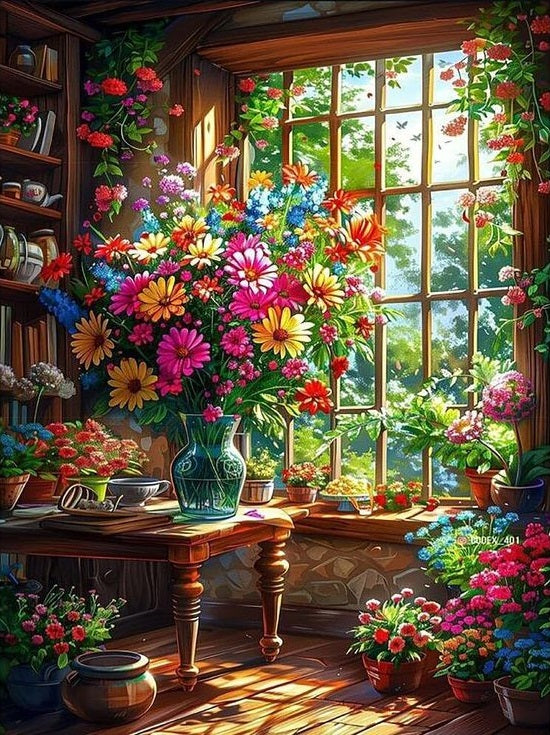 Paint by Numbers Kit Greenhouse