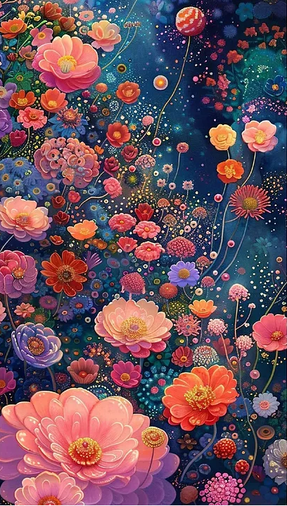 Paint by Numbers Kit Colored Flowers