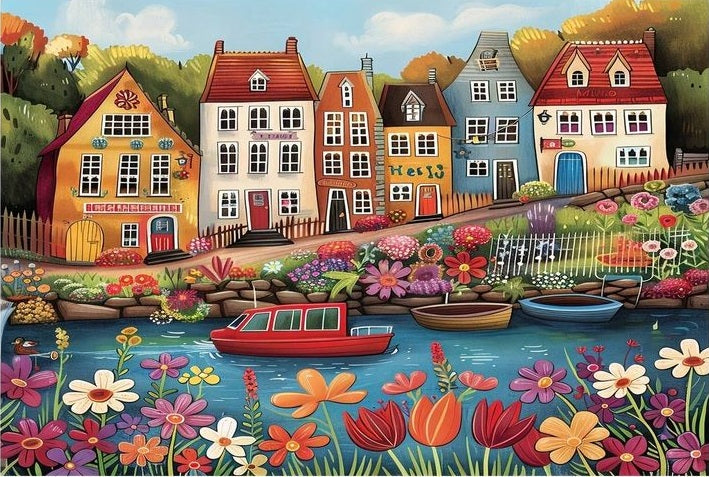 Paint by Numbers Kit Fantasy Town