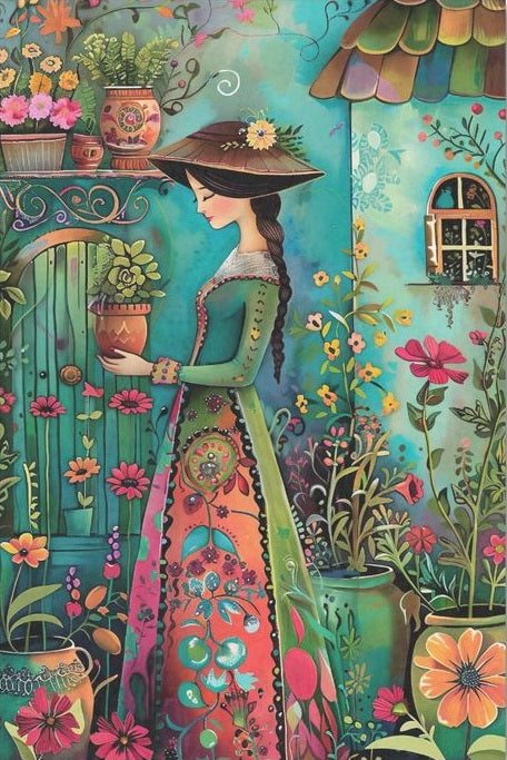 Paint by Numbers Kit Girl In The Flower Room