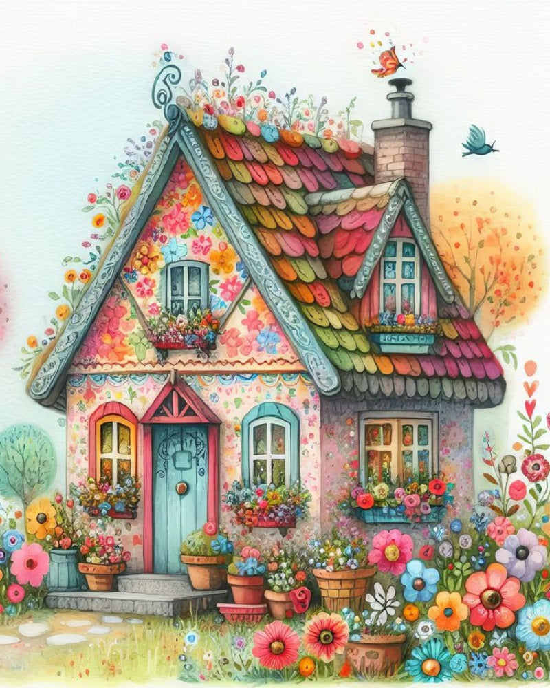 Paint by Numbers Kit Garden House