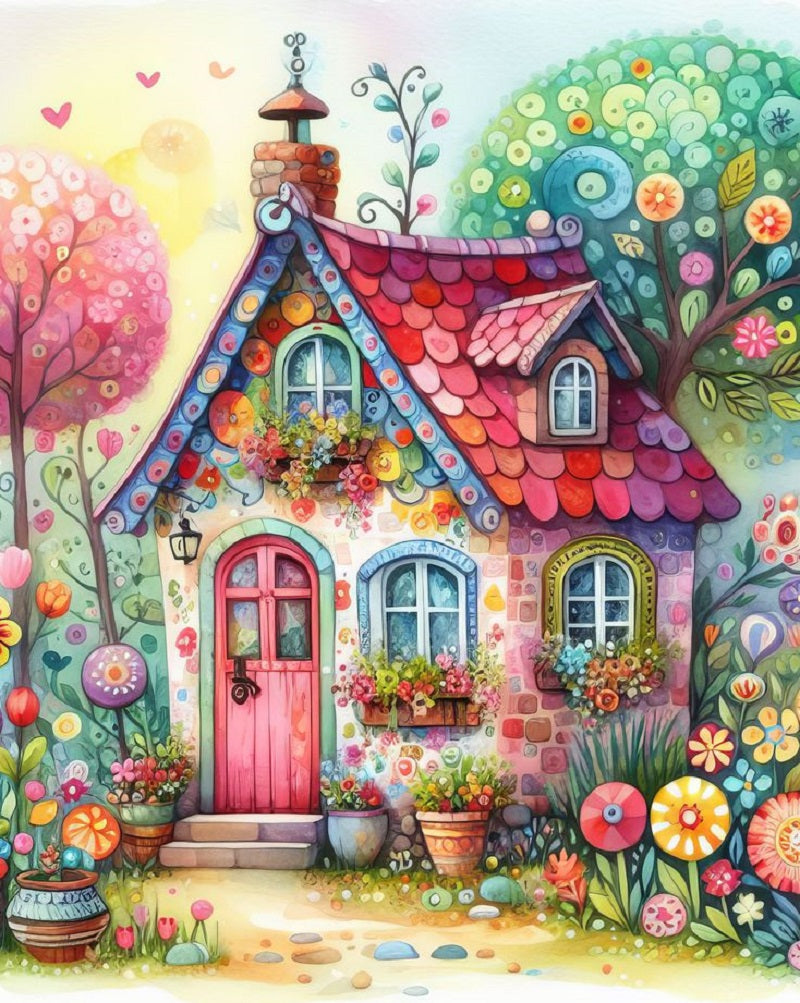 Paint by Numbers Kit Garden House