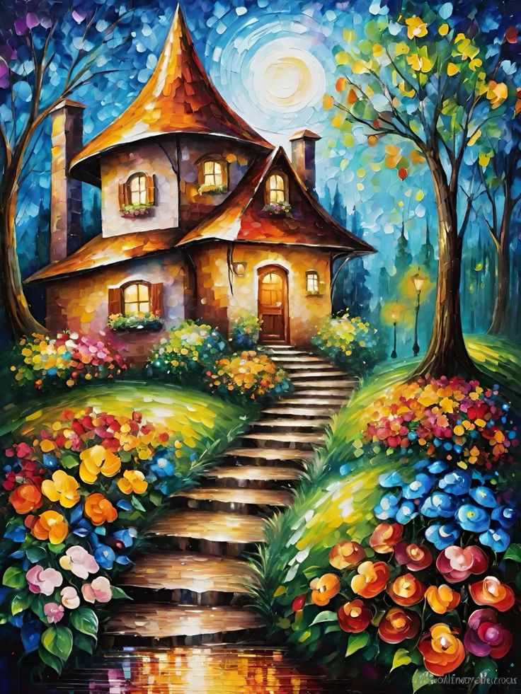 Paint by Numbers Kit Abstract House