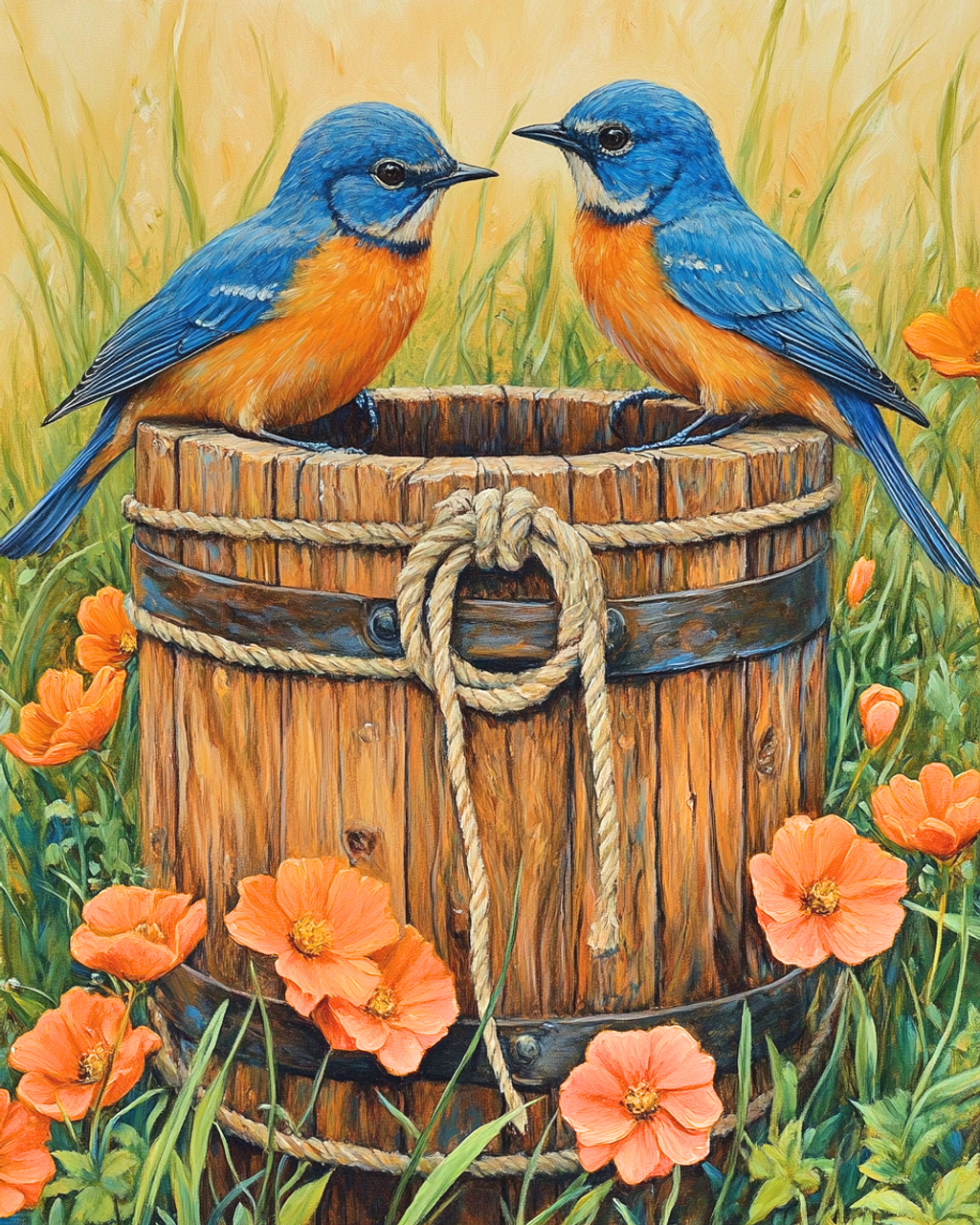 Paint by Numbers Kit Flowers and Birds