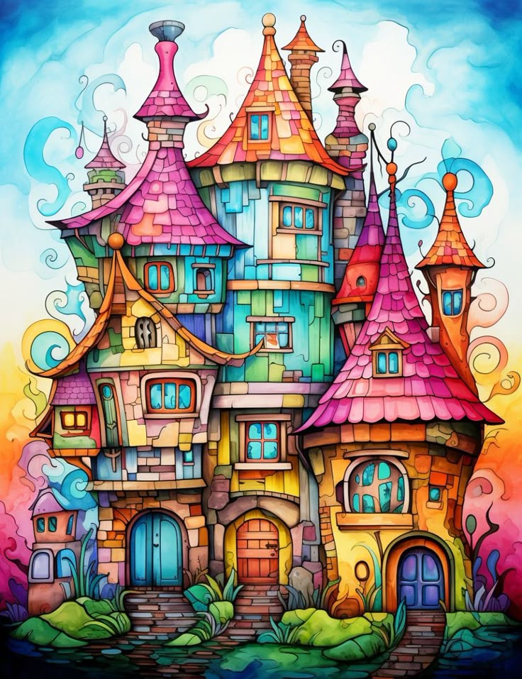 Paint by Numbers Kit Abstract Garden House