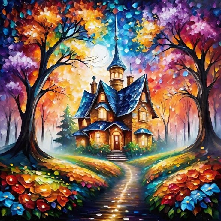 Paint by Numbers Kit Castle In The Forest