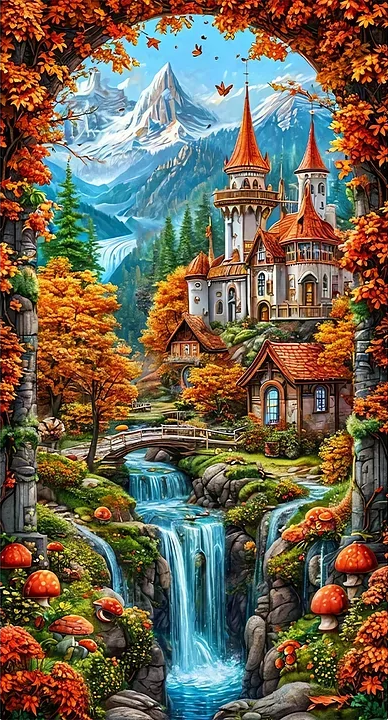 Paint by Numbers Kit Beautiful Castle Scenery