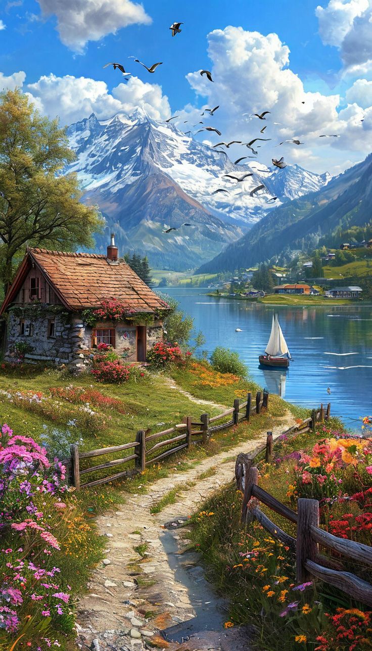 Paint by Numbers Kit Beautiful Seaside Scenery