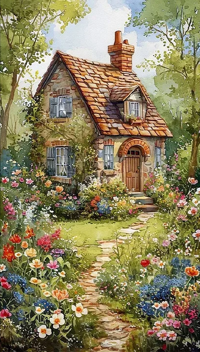 Paint by Numbers Kit Garden House