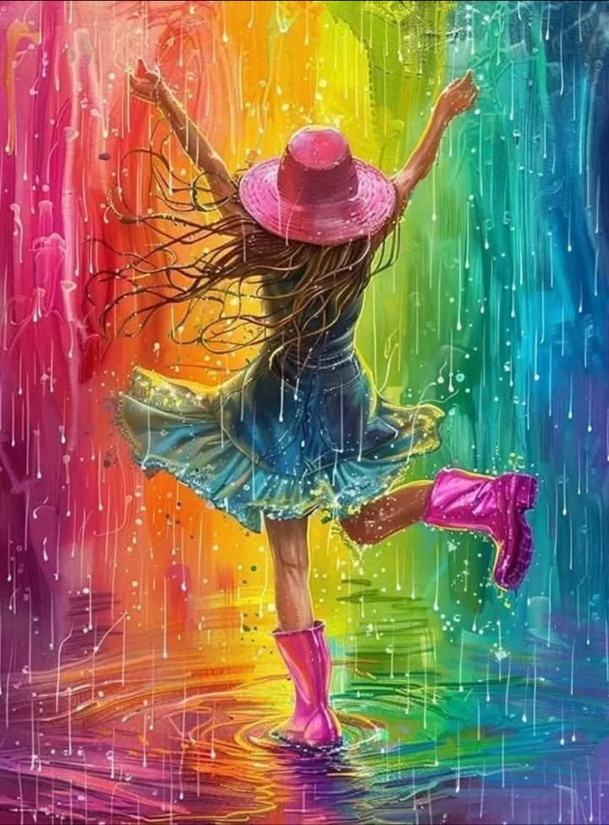 Paint by Numbers Kit Girl Dancing In The Rain