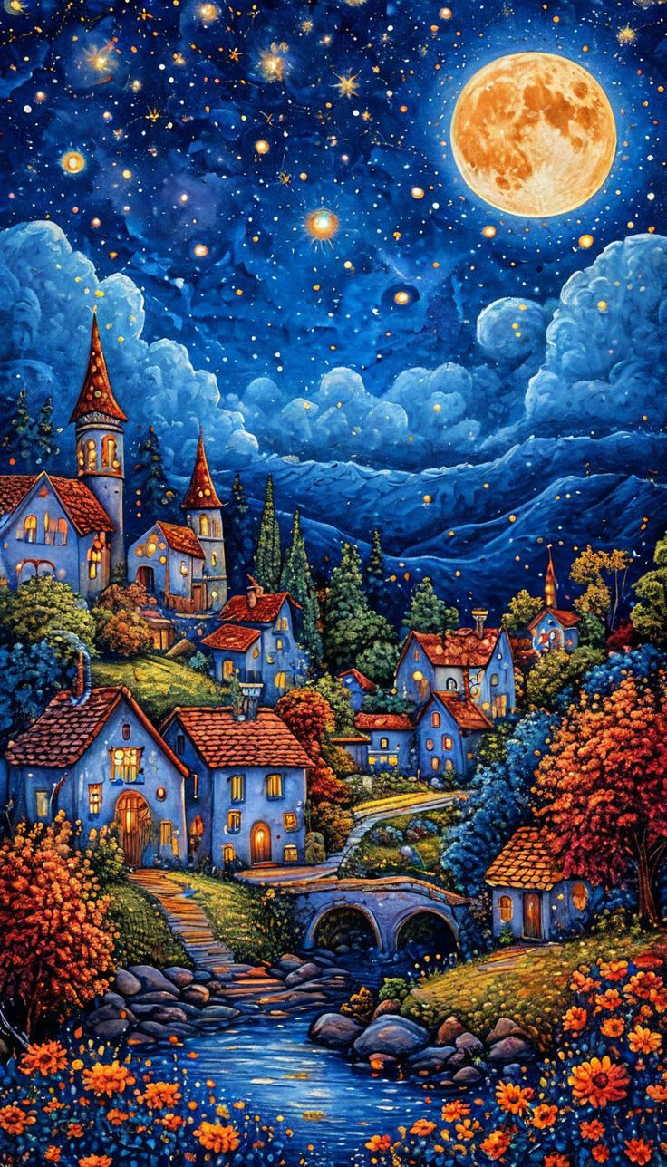 Paint by Numbers Kit Beautiful Night Scenery