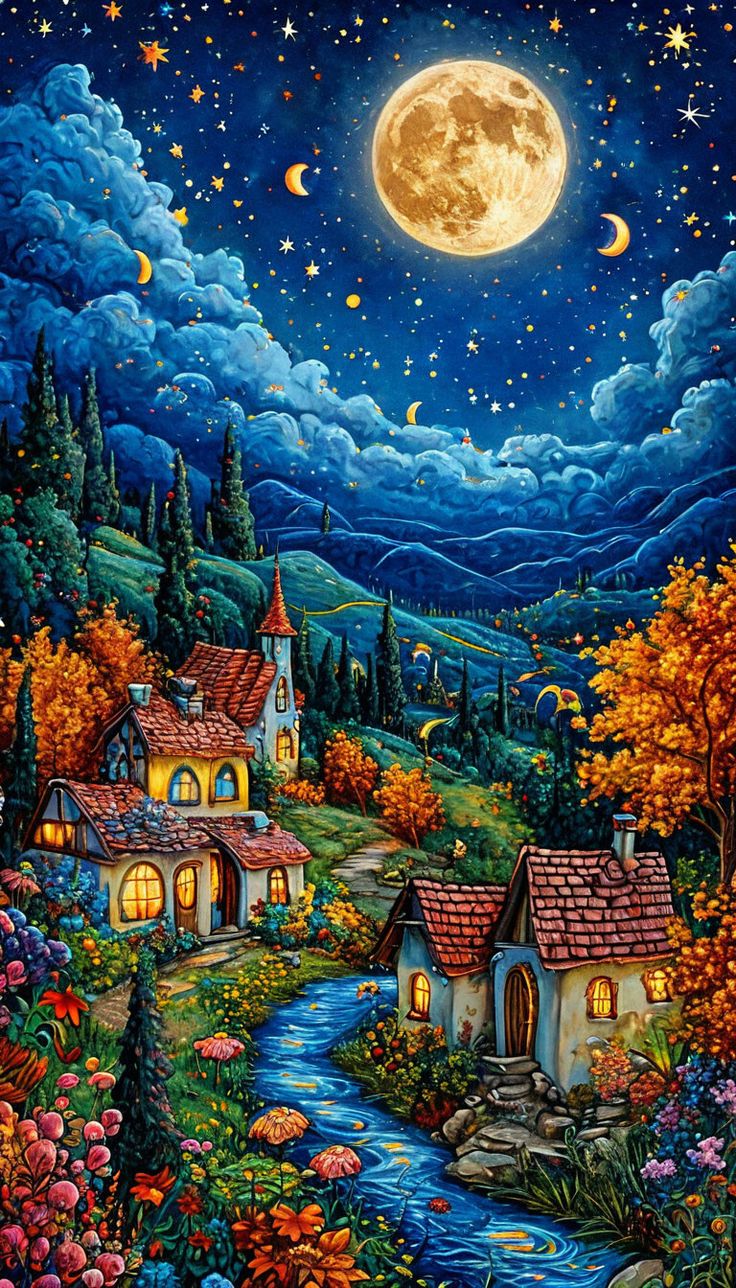 Paint by Numbers Kit Beautiful Night Scenery