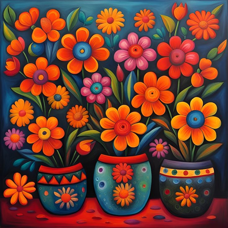 Paint by Numbers Kit Colored Flowers