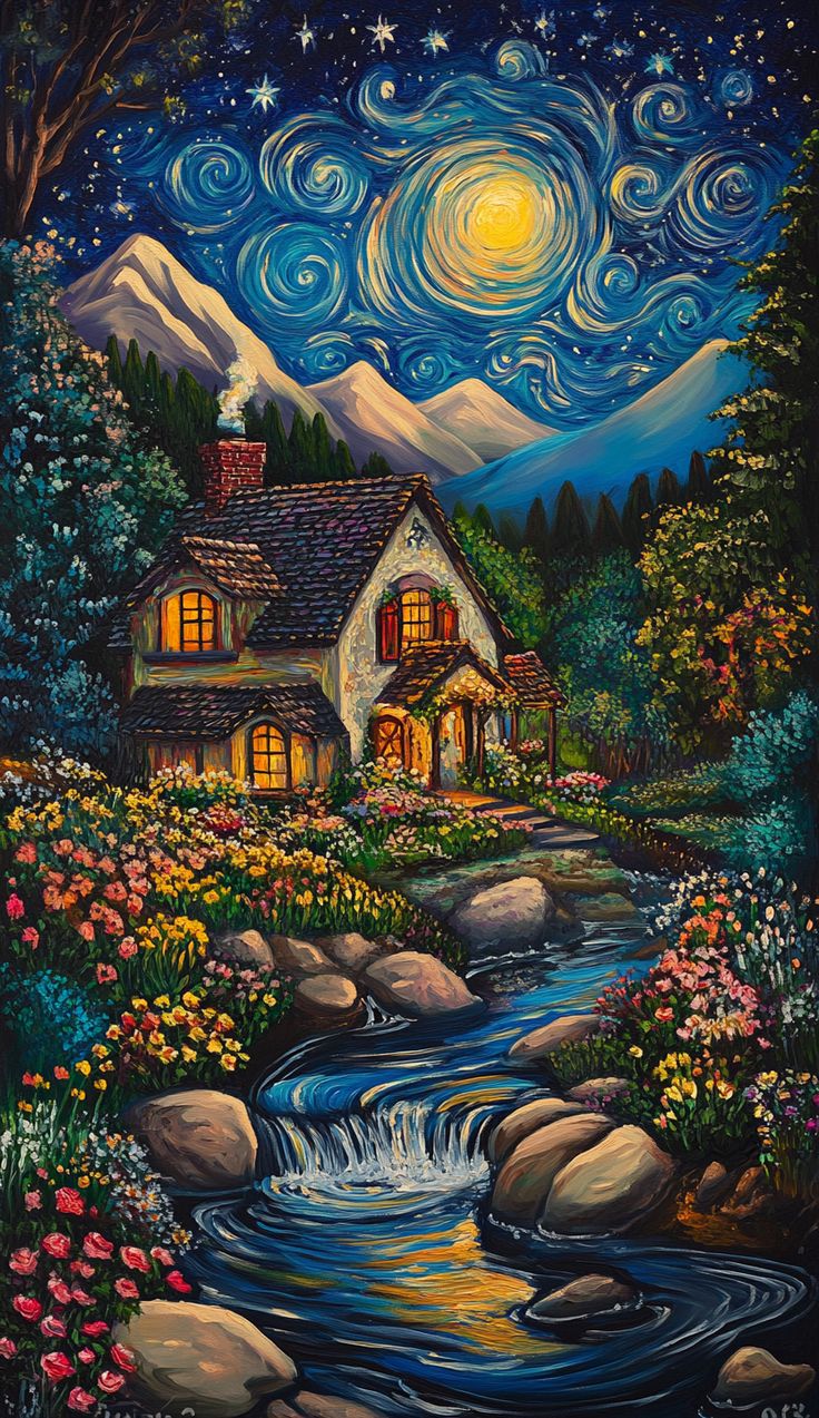 Paint by Numbers Kit Abstract Night Scene