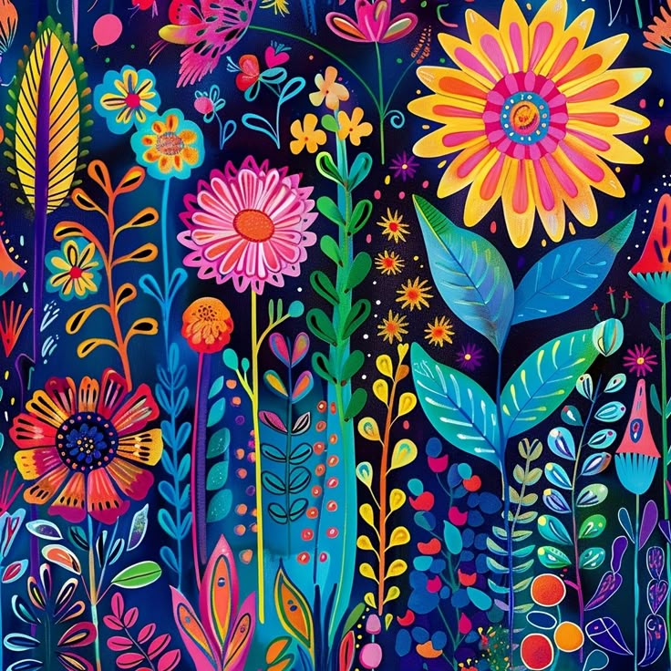 Paint by Numbers Kit Abstract Colored Flowers