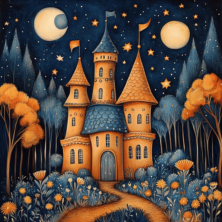 Paint by Numbers Kit Castle Night View