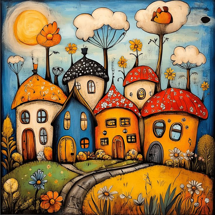 Paint by Numbers Kit Fantasy Colorful House