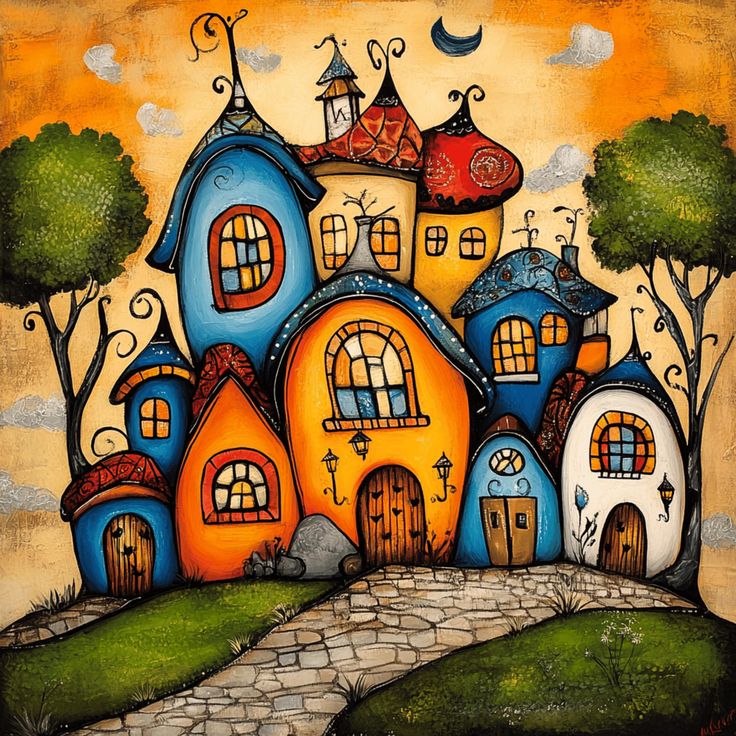 Paint by Numbers Kit Fantasy Colorful House