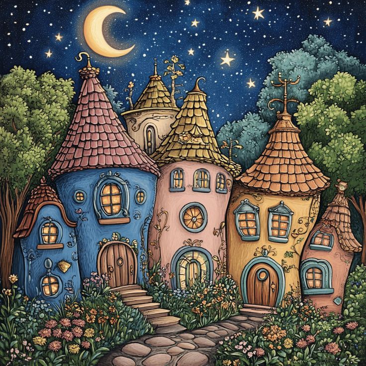 Paint by Numbers Kit Fantasy House