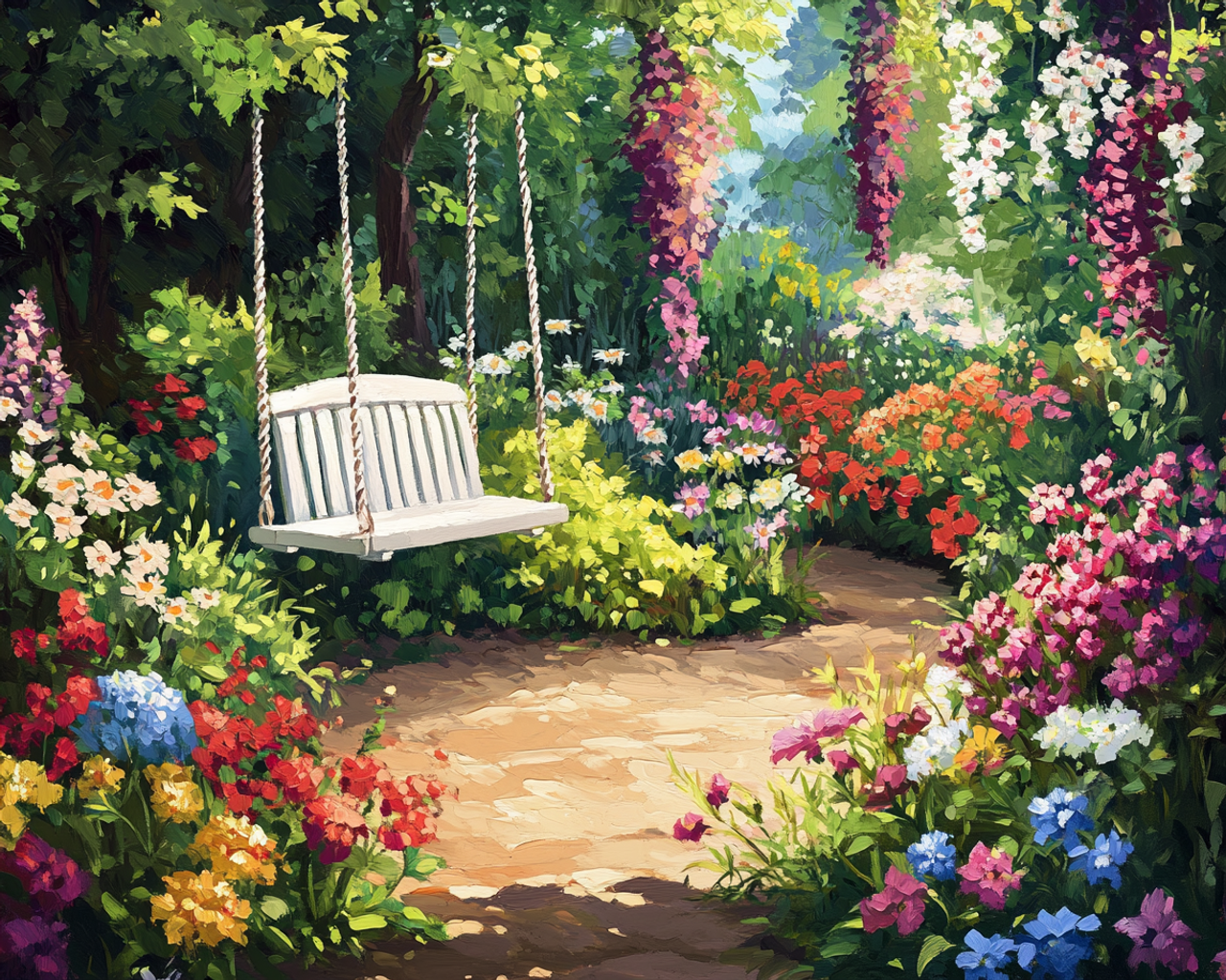 Paint by Numbers Kit Garden Swing