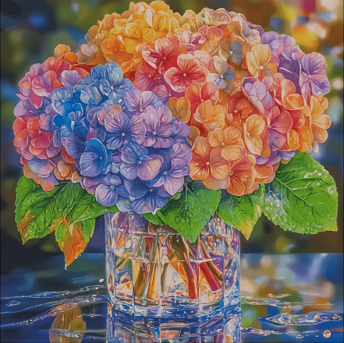 Paint by Numbers Kit Colored Flowers