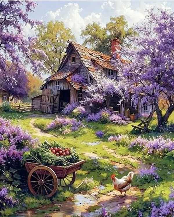 Paint by Numbers Kit Wilderness Cabin